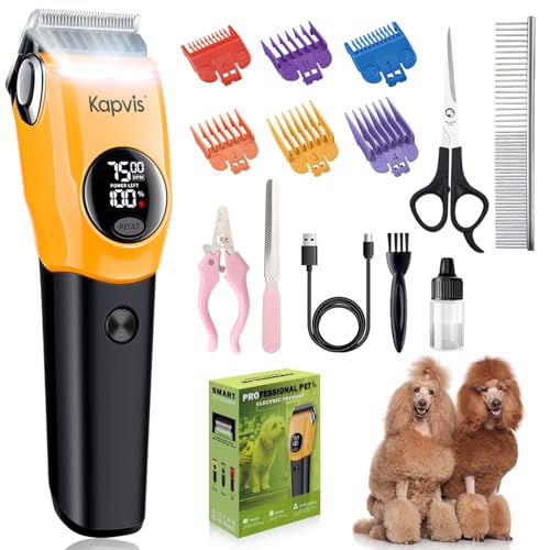 Kapvis Dog Clippers for Grooming Thick Hair with LED Light,Cat