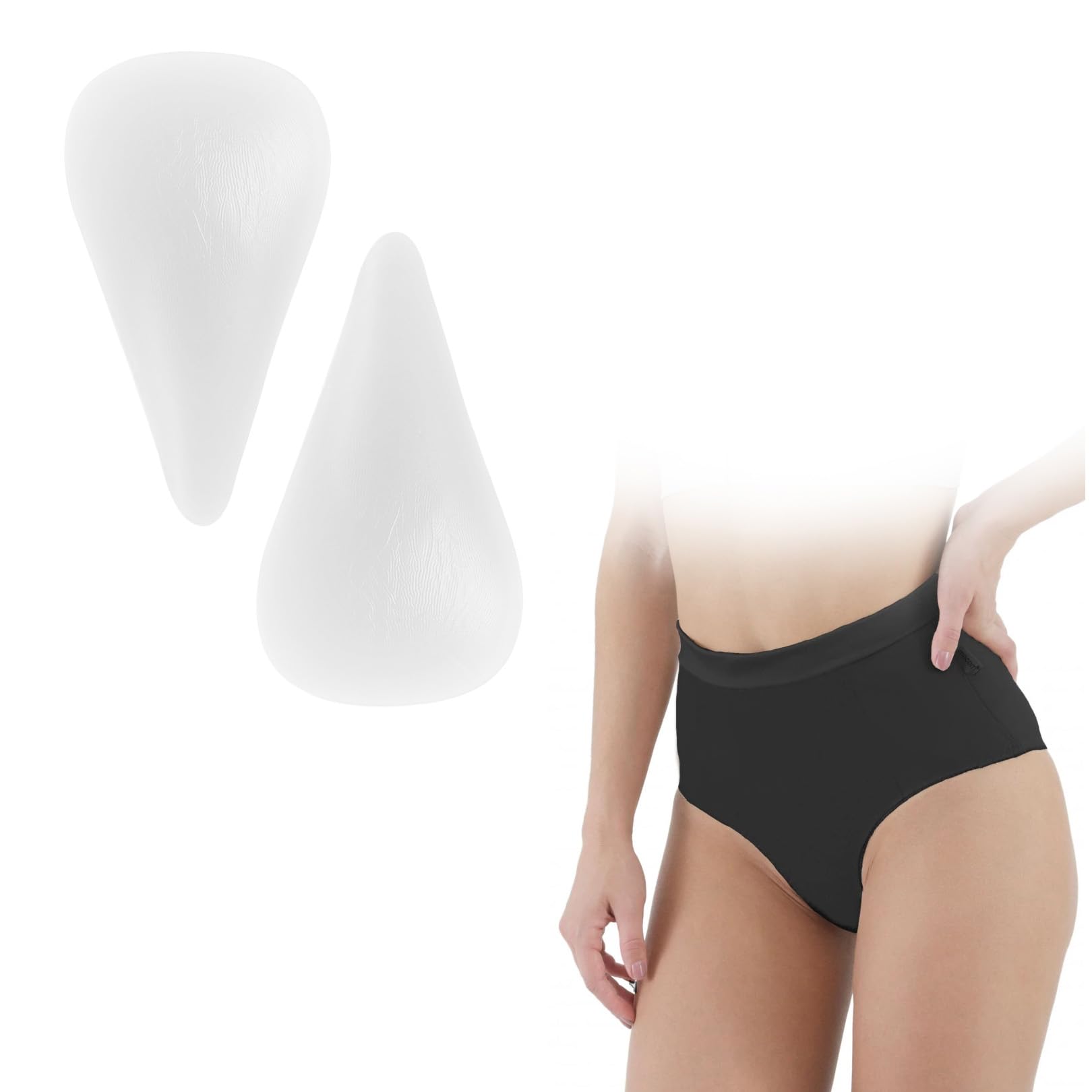 Cameltoe - 2 correttori invisibili, in silicone, da donna, riutilizzabili, anti-cameltoe, imbottiture impermeabili, senza cuciture, per leggings, costume da bagno (trasparente)