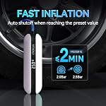 CYCPLUS Air Pompe I50PSI Pompe à vélo portative pour compresseur électrique Mini Pompe à pneumatique avec Numérique LED Affichage LED Li-ion léger rechargeable 12 V pour tous les vélos Motos et voitures