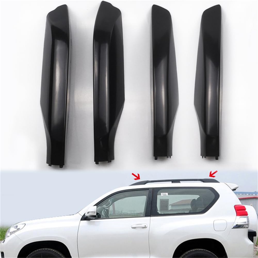 BisTate for Toyota Land Cruiser Prado FJ150 2010-2022 Car Roof Rails Rack Leg Cover End Cap Protector Cover Black Exterior Accessories 4PCS