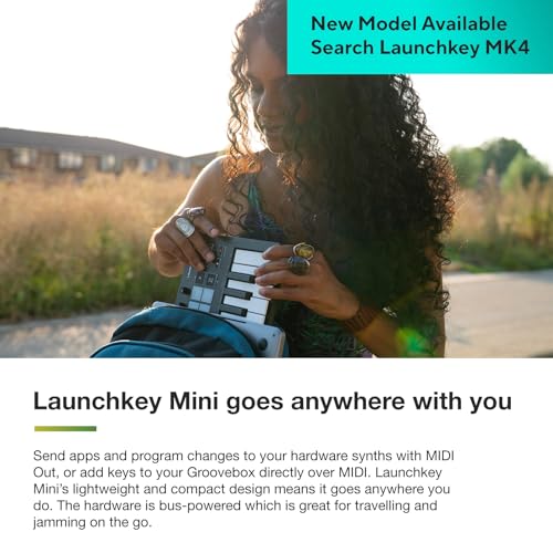 Image of Novation Launchkey Mini [MK3] - Portable 25-Key, USB, MIDI Keyboard Controller with DAW Integration, Chord Mode, and Arpeggiator - for Music Production