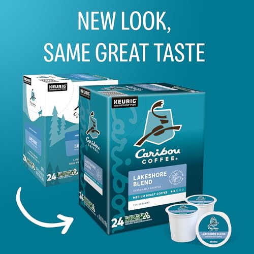 Image of Caribou Coffee Lakeshore Blend Keurig Single-Serve K-Cup Pods, Medium Roast, 24 Count (Pack of 4)
