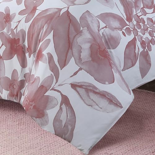 Majestic Giftware Madison Linen 8-Piece Full Size Duvet Bedding Set (BL101-F-5) | Brussels Beauty - Rose 300 Thread Count Cotton Sateen | 2 Fitted Sheets, 2 Duvets, 4 Pillowcases |Soft Bedding Set