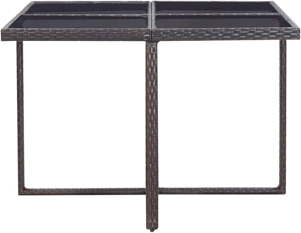 9 Piece Patio Dining Set with Cushions,Outdoor Furniture,Afternoon Tea Suit,Conversation Furniture,Perfect for Decorating Your Yard, Balcony, Patio and Home. Poly Rattan Brown