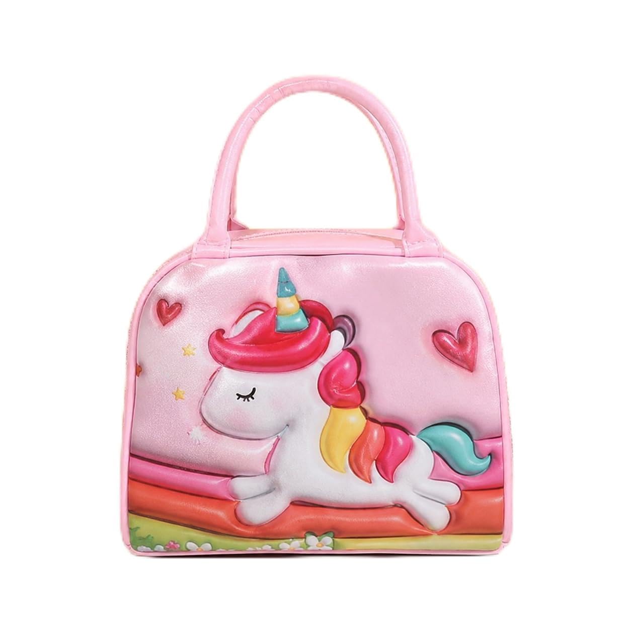 Cute Cartoon Kids Handbag for Girls, Mini PU Leather Shoulder Purse, Zipper Closure, Lightweight Hand Carry Bag for Travel, Birthday Gift & Daily Use, Pack of 1 Multiple Colors & Multiple Designs,-image-8