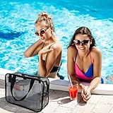 oruola Mesh Shower Bag - Portable Shower Caddy Bag for Bathroom, Gym, Travel, Camping - Black Large, Durable Mesh Construction - Image 7