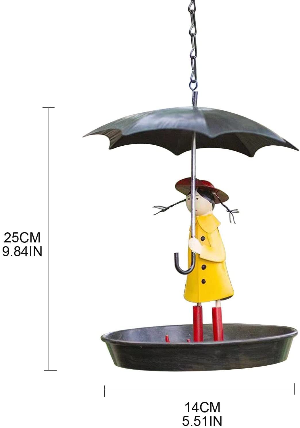 Mangiatoia per uccellini per bambine con ombrello, mangiatoie per uccelli selvatici da appendere all'aperto creative per decorazioni per terrazze per recinzioni del patio del cortile del giardino