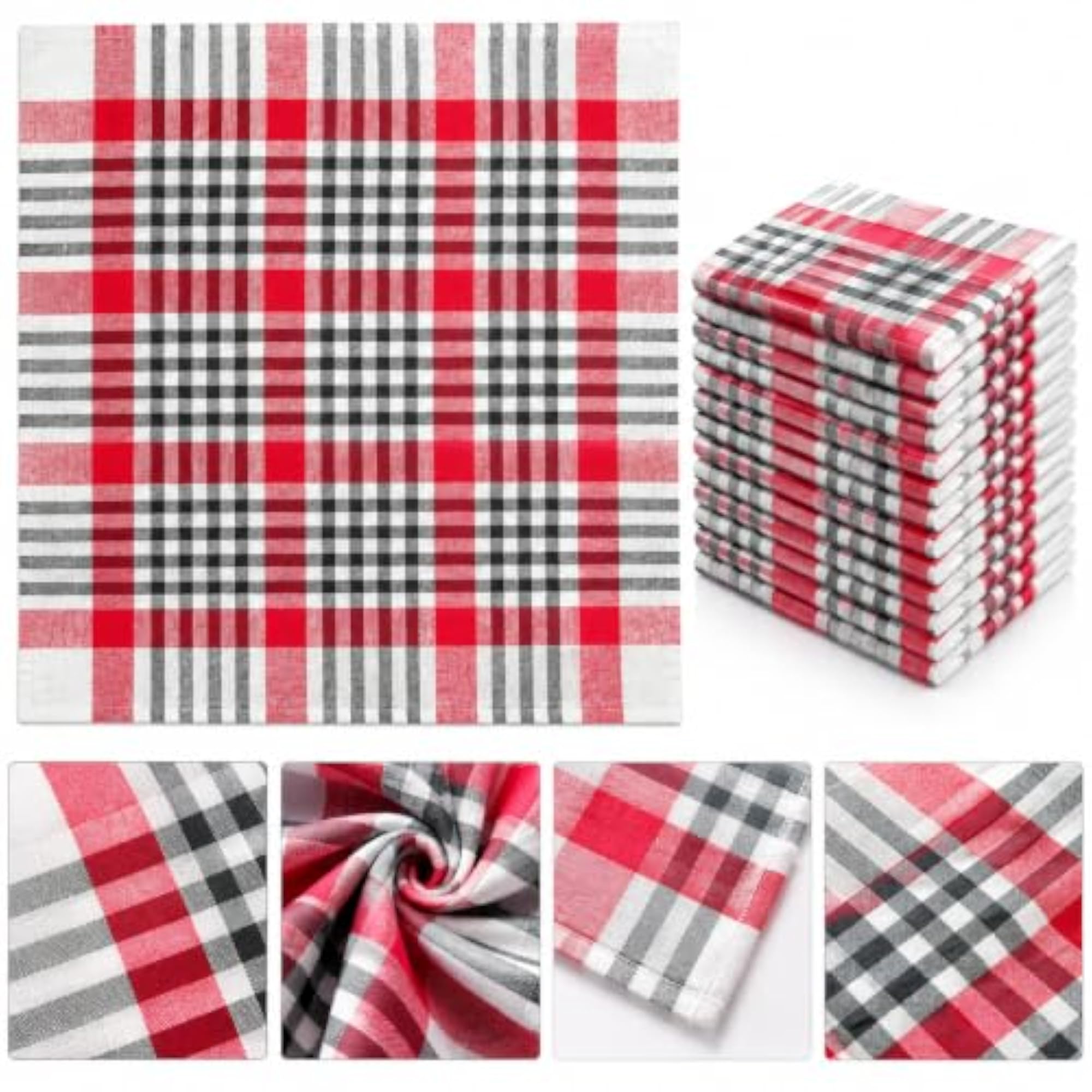 AB Signature 100% Cotton Checkered Kitchen Dish Cloths