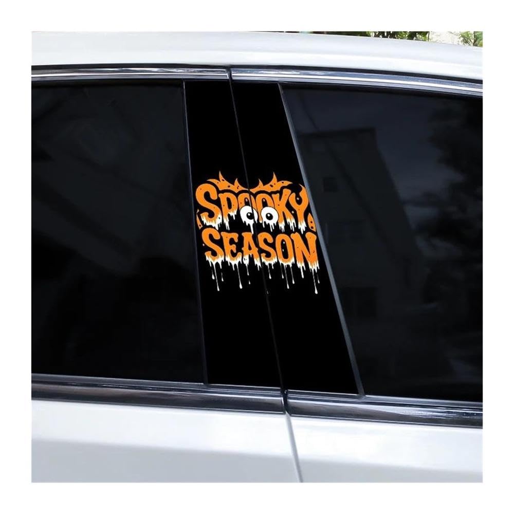 Decorative Items 2pcs Car Center Pillar Sticker Halloween Rhyme Auto B-Pillar Waterproof Protective Film