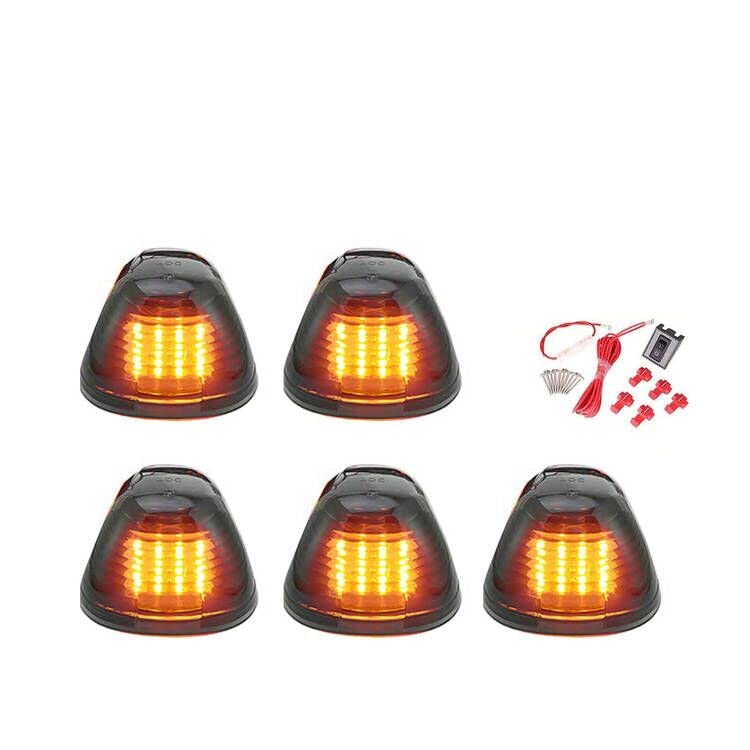 5 X Cab Marker Light, 16 LED Cab Roof Running Lights, Top Clearance Light w/Wiring Pack Compatible with 1999-2016 Ford F150 F250 F350 F450 F550 F650 F750 E150 E250 E350 Super Duty Pickup Trucks