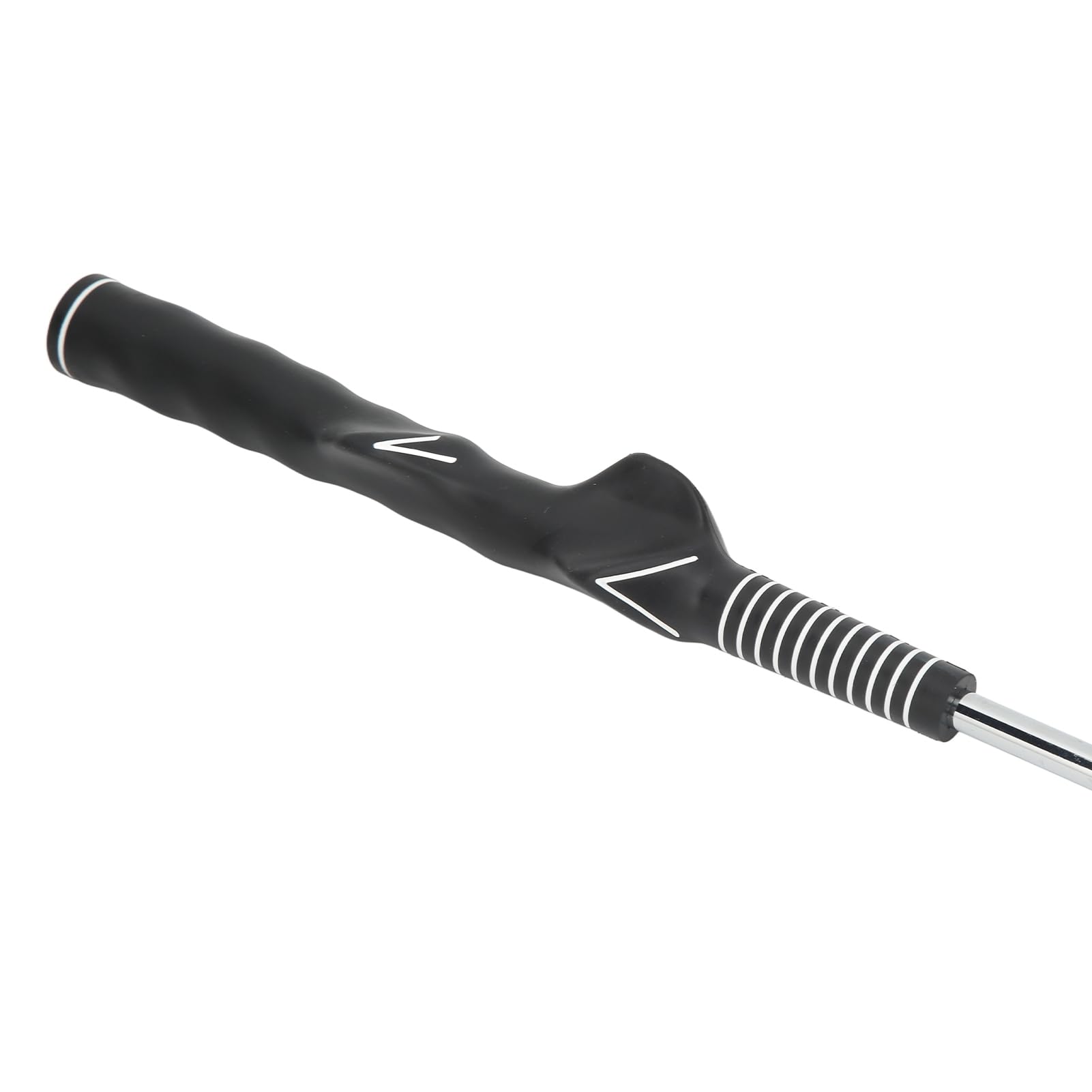 Kij Treningowy do Swingu, Stalowy, Chromowany Drążek do Treningu Swingu Golfowego z gumową rączką, Pomoc ćwiczeń Prawej Ręki 66 Cm dla Golfistów Grających na świeżym Powietrzu w Pomieszczeniach
