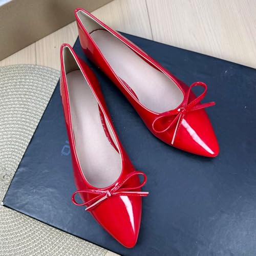 WENJIAZHIZHI Women's Bow-Knot Pointed Toe Ballet Flats Comfortable Dress Shoes Female Office Shoes Elegant Slip-Ons Female Loafers2