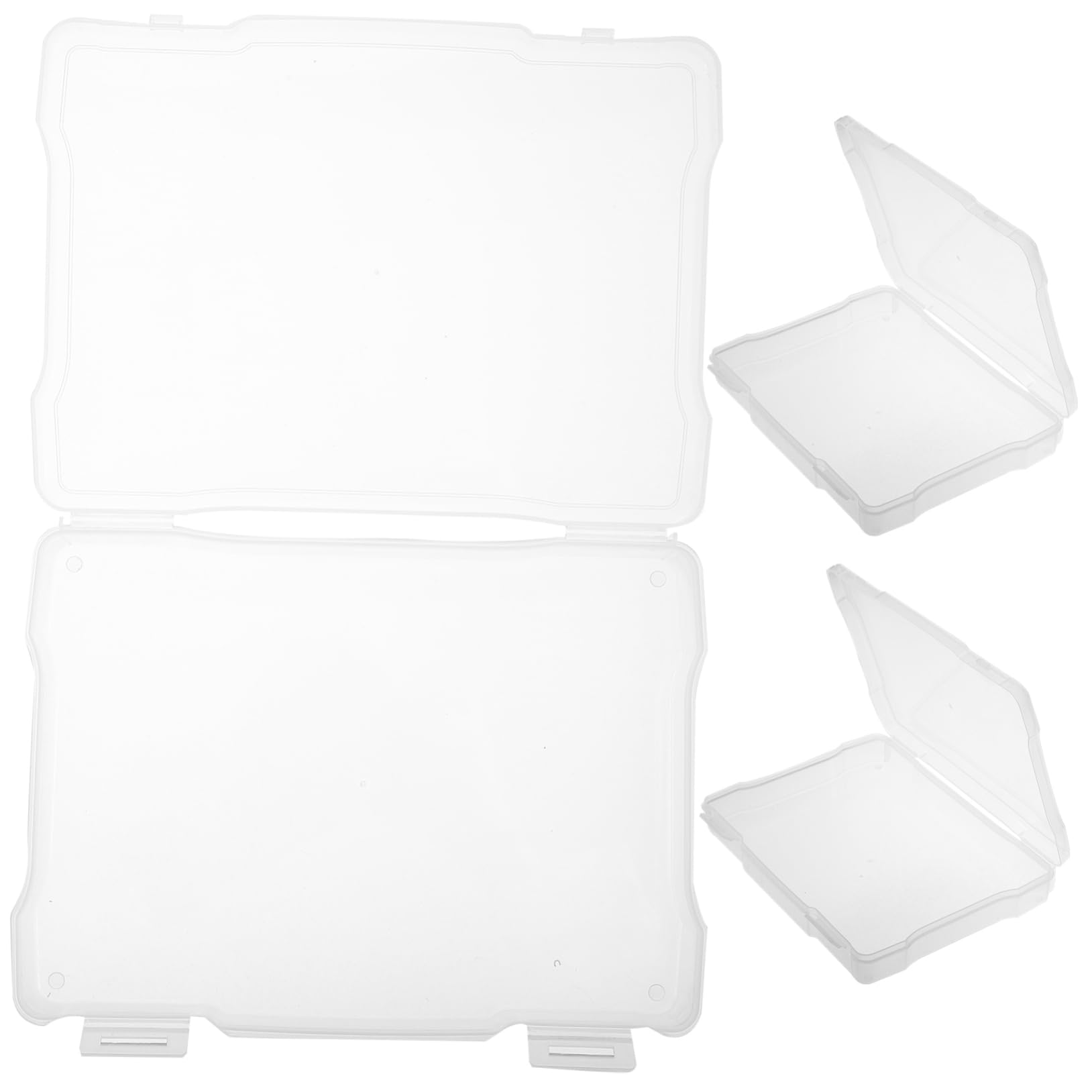 BELLIFFY 3pcs Craft Storage Box Trading Card Organizer Plastic Photo Organizer Box for Jewelry Postcards Hardware Accessories