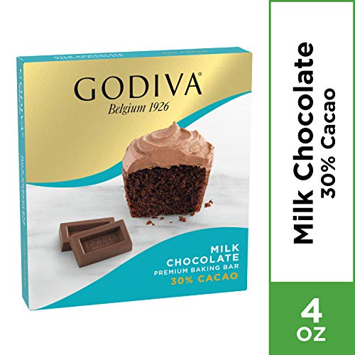 GODIVA Milk Chocolate Premium Baking Bar (4 oz Box. Pack of 12)