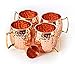 Moscow Mule Mugs Set - 4 Authentic Handcrafted Mugs (16 oz.) with Brass Handle and Shot Glass (2 oz.) - Food Safe Solid Copper - Gift set with Recipe Book Included