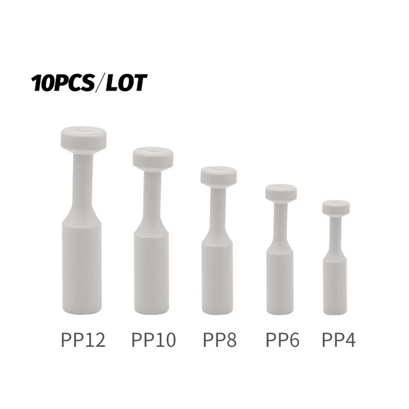 Connecteur pneumatique connecteur Rapide Tuyau d'air connecteur de Tuyau en Plastique PU PY 4mm 6mm 8mm 10mm 12mm Bouchon enfichable(Color:PP White)