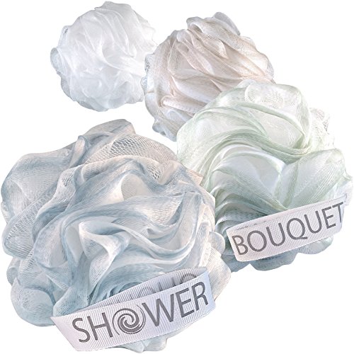 image for Loofah Bath Sponge XL 75g Soft Set by Shower Bouquet: 4 Pack Pastel Co
