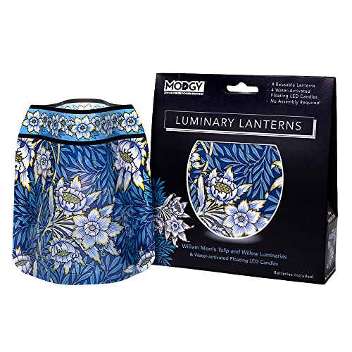 MODGY Luminary Lanterns Candle Holder Decorative Indoor Outdoor Decor, Lanterns for Wedding Centerpiece Decoration Outside Patio 4-Pack, with Flameless Floating LED Candles