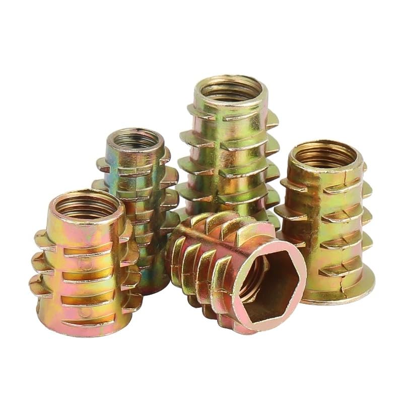 M4 M5 M6 M8 M10 Zinc Alloy Furniture Screws Embedded Nut Hex Thread Wood Inserts (200,M8 x 25mm)