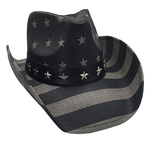 Grinderpunch American Flag Usa Cowboy Hat - Men And Women - Black Gray #TOP15
