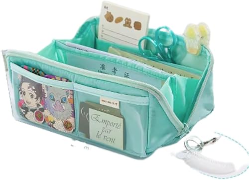 Estuche estético transparente para lápices, estético, estacionario, kawaii, lindo estuche grande para lápices (verde)