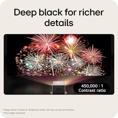 Image of LG CineBeam Q Mini 4K UHD Portable Projector PU600U | RGB Laser, 600 ANSI Lumens, 120 inch Max Screen, DCI-P3 154% Color, Auto Screen Adjustment, Compact Design for Home & Outdoor Use