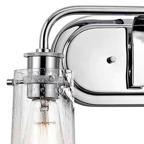 Image of KICHLER Braelyn 14.75 inch 2 Light Vanity Light with Clear Seeded Glass Chrome