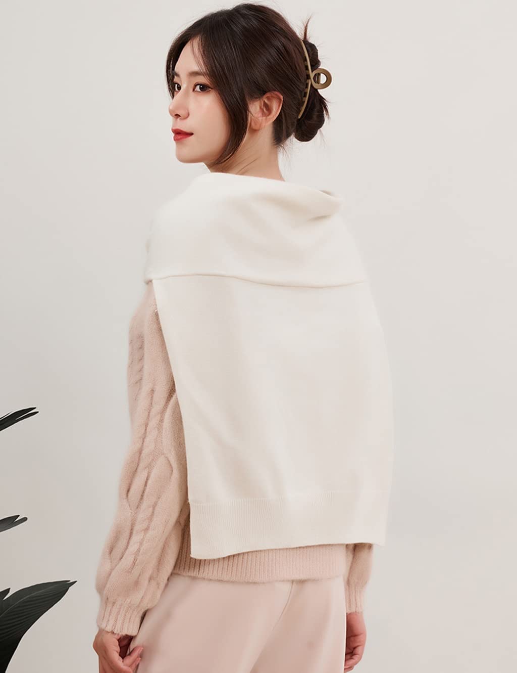 Neu Polyester-Faser-Schal, gestrickter Pullover-Oberkörper-Schal, Damenmode-Wickelschal, Bequeme Schals 160 * 25 * 50CM Mehrweg