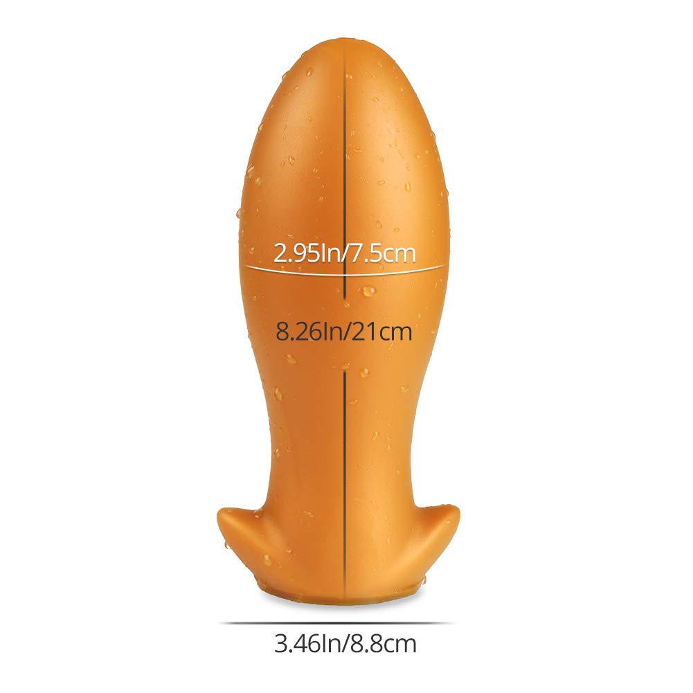 Roluck Dildo Funzione d'urto Forte Plug anale con Shock Liquid Silicone Soft Butt Plug, Supersoft Dildo anale a forma di uovo per ano dilatatore massaggiatore prostatico giocattolo del sesso (XL)