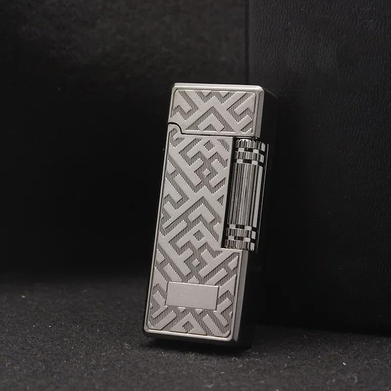 Flint Gas Lighter Butane Side Grinding Wheel Lighters Accessories Gadgets for Men (Black)