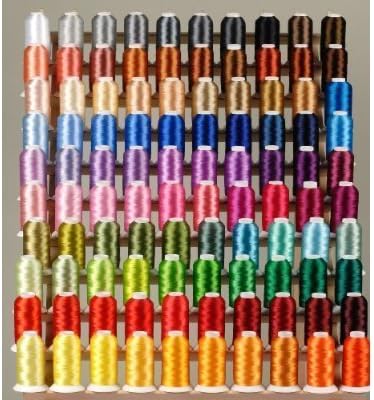 Premium 120 Cones (1100 Yards Each) of Polyester Embroidery Threads for for Brother Babylock Janome Singer Pfaff Husqvarna Bernina Machines from Threadnanny