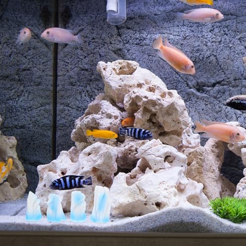 Image of UKCOCO 8-Piece Mini Resin Iceberg Aquarium Ornaments - Safe Salt & Freshwater Decor for Fish, Turtles, Reptile Tanks, Table Display