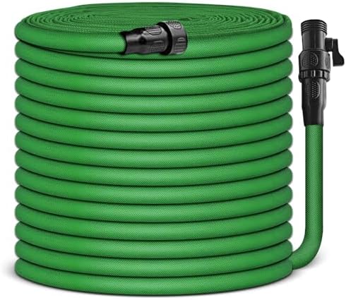 DLOCVN Garden Hose,75FT Pliable Water Hose with Triple Layer 3/4" Fittings Ergonomic Grip Non expanding Indoor&Outdoor Use Gift for Lawn Car Watering Plants Green