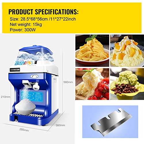 CHGGE 5L Eisrasierer Mit Trichter, 200kg/H Automatischer Slush-Crusher, Dickenverstellbare DIY-Smoothie-Maschine, Heim… – Bild 4