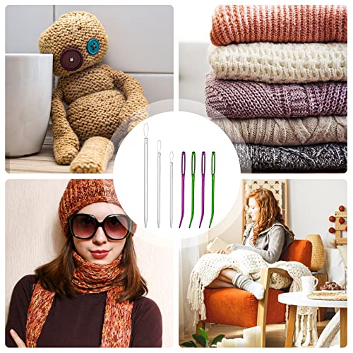 image for Sliverdew 7pcs Large Eye Sewing Needles, Large Eye Blunt Needles Stain