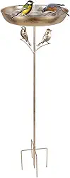 Banheiras para pássaros ao ar livre, tigela de banheiras de pássaros independentes, espiga de banho de pássaros de alimentação de ferro, tigela alimentadora de banho de pássaros de jardim com base de