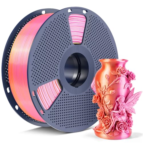 Image of SUNLU Silk Dual Color PLA+ Filament 1.75mm, Pink Glod 2-in-1 Coextrusion Filament, Color-Shifting Chrome-Like Shine, Dimensional Accuracy + /- 0.02mm, 1kg Reusable Spool (2.2lbs)