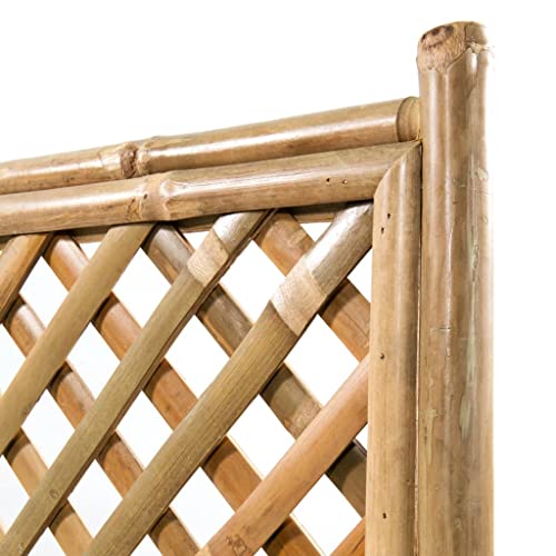 Jardinière avec treillis en bambou de 40 cm pour balcon