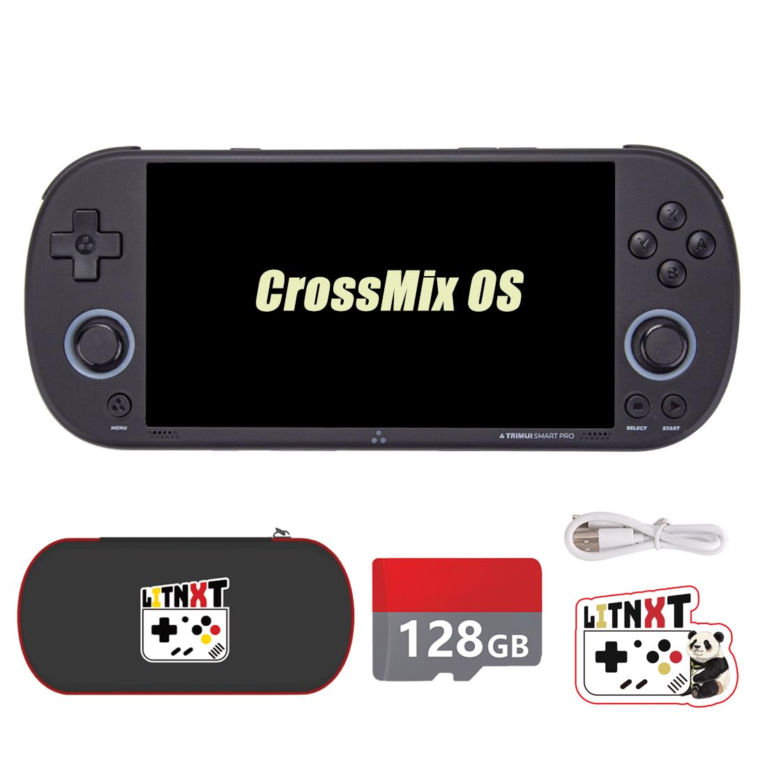 TRIMUI Smart PRO with CrossMix OS Handheld Game Console, 4.96 inch IPS Retro Gaming Console Portable Retro Video Game Player with Storage Case, Xmas Gift for Adults