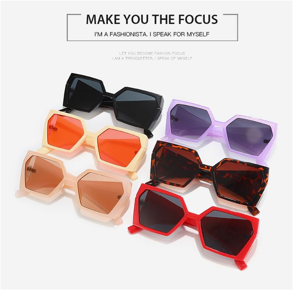 Wide Leg Rectangular Sunglasses Women's Retro Men's