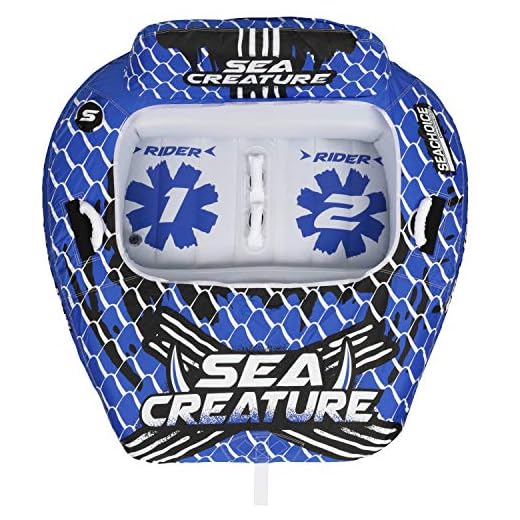 Seachoice 86903 Sea-Creature Towable Tube - Open Top Boat Tube with Backrests, 2 Person, 60x88 inches, One Size