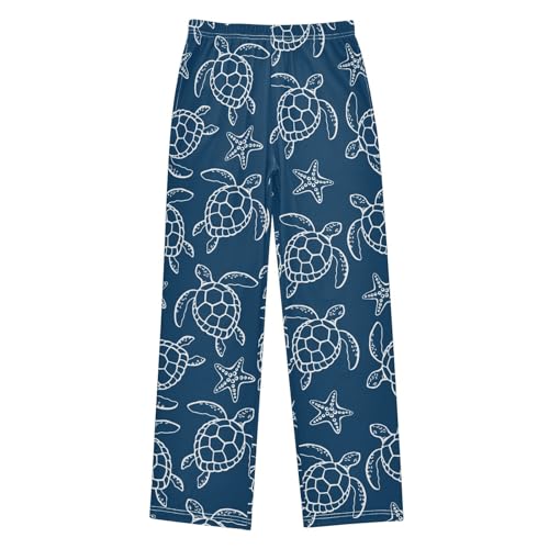 Boys' Pants Sea Turtle Starfish Blue Ocean Long Bottoms Jogger Pants Elastic Waist Trousers with Pockets S-XL
