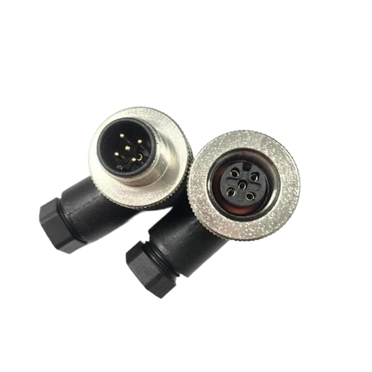 Waterproof IP67 A B D Type LED Sensor Weldless M12 3 4 5 8 12 Pin Connector Straight/Curved Male Female Screw Lock(Curved A Type(pg7),Male Plug,4PIN)