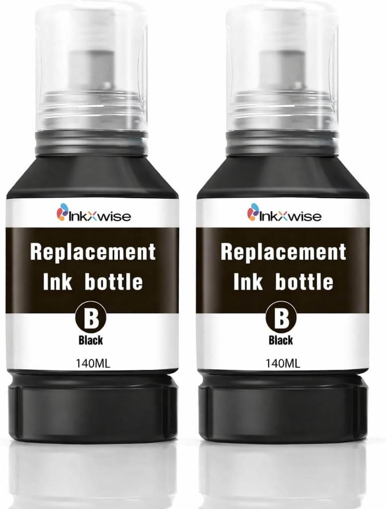 Replacement for 542 Black Ink Pigment Ink Compatible with ET-5880 ET-5850 ET-5150 Work with Ecotank Pro ET-5170 ET-5180 ET-5800 ET-16650 ET-16600 ET5150 ET5170 Printers, 2×140ML
