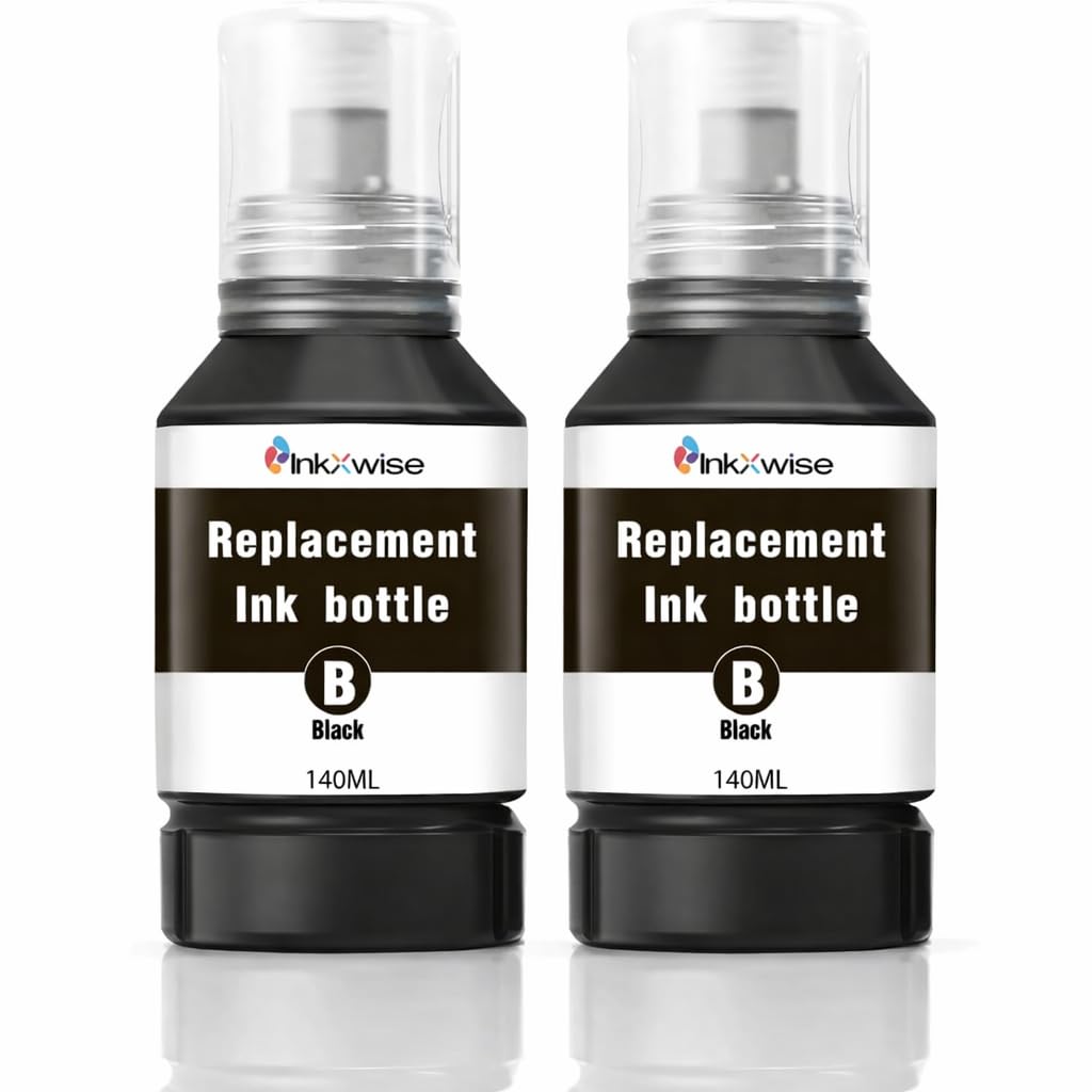 InkXwise Replacement for 542 Black Ink Pigment Ink Compatible with ET-5880 ET-5850 ET-5150 Work with Ecotank Pro ET-5170 ET-5180 ET-5800 ET-16650 ET-