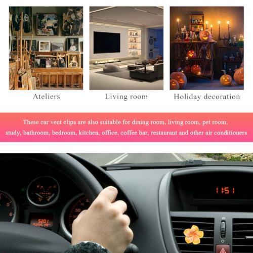 Image of Wevdn 4PCS Flower Car Air Vent Clips, Colorful Tropical Flower Air Freshener Vent Clips with Aromatic Pad, Air Conditioning Outlet Clip Plumeria Flower Decoration (White+Pink+Orange+Blue)