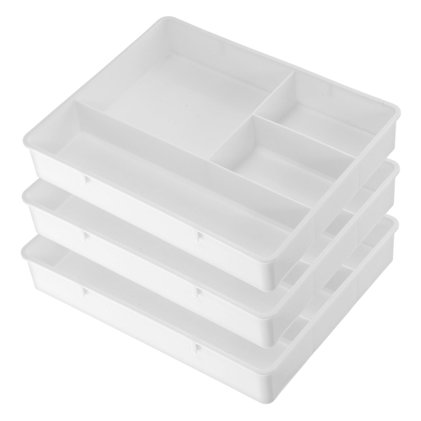 SHINEOFI 12pezzi Organizer Da Scrivania Scomparti Multipli Scatola Portaoggetti Bianca Per Ufficio e Casa Per Cancelleria e Piccoli Oggetti