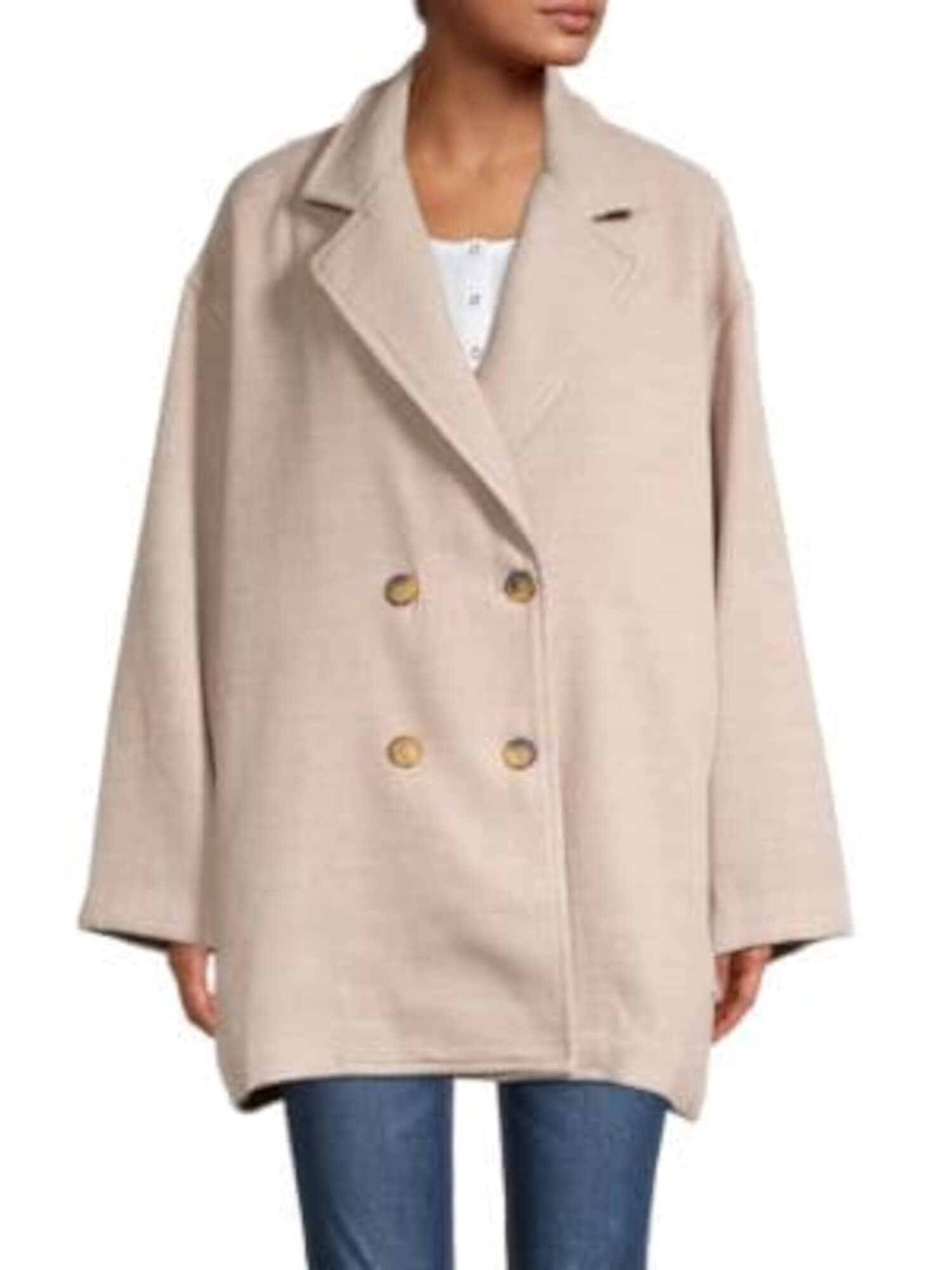 Free PeopleWomens Brown Button Down Coat Size M