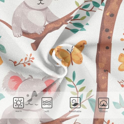 Wusikd Cute Koala Bear Girls' Underwear Cotton Tree Butterfly Girls Briefs Soft Toddler Underwear 2T3