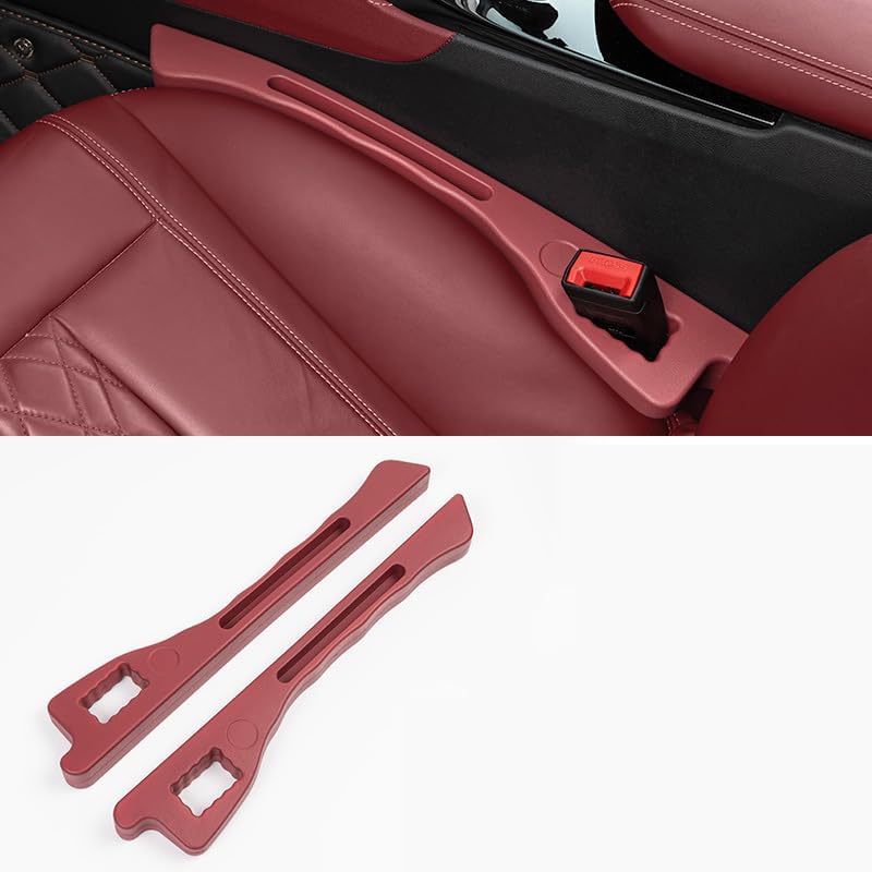 DIALFA 2 Pcs Car Seat Gap Filler for Lexus IS ES GS LS LFA CT UX NX RX GX LX RC, Car Seat Gap Filler Fill The Gap Between Seat and Console Prevents Falling Items Seat Accessories,C Red